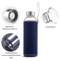 Custom 500ml professional sport high-end cycle bpa free glass h20 water bottle